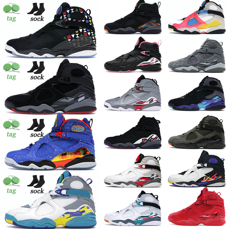 

Top Quality 8 8s Basketball Shoes Jumpman South Beach OVO Black SE White Multicolor Reflections of a Champion Tinker Air Raid Women Mens Sneakers Trainers, A12 reflections of a champion 40-47