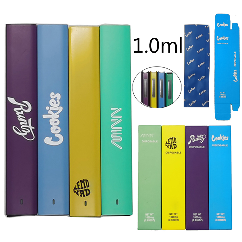 

Cookies Disposable Vape Pen Empty E Cigarettes 1ml Pods Ceramic Coil Atomizers 280mah Rechargeable Battery Vaporizer Ecig Thick Oil Cartridges Package