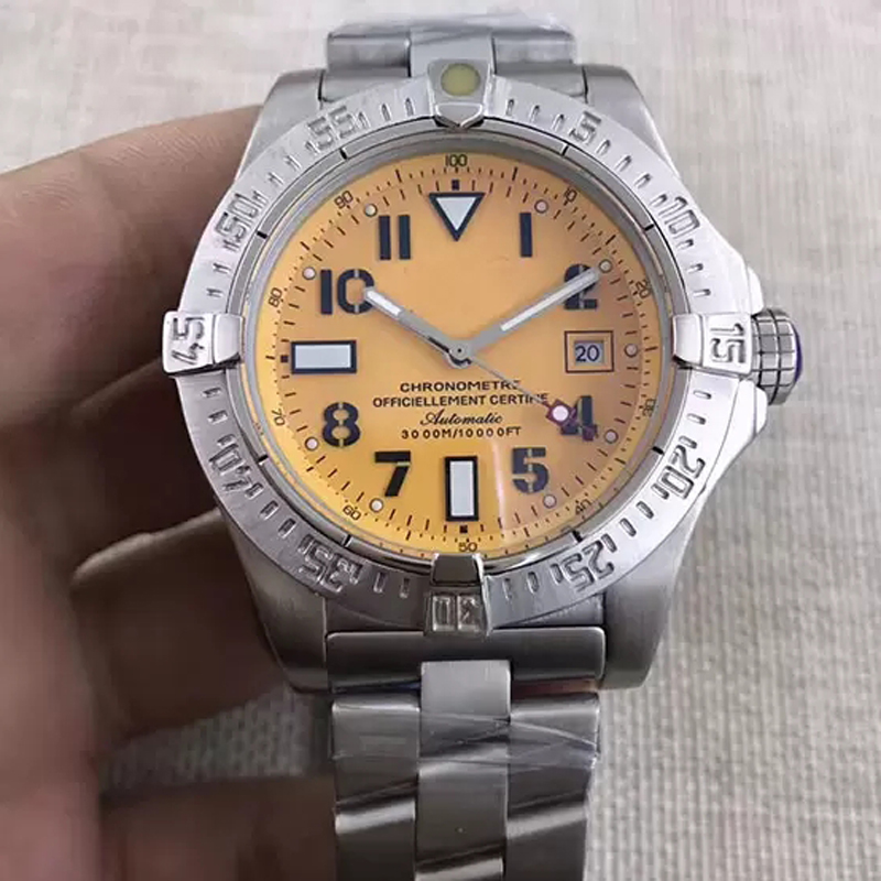 

46mm Male Wristwatch Automatic Mechanical Analog Dial Stainless Steel Strap Folding Buckle Montre De Luxe High Quality Waterproof, Make waterproof 50m