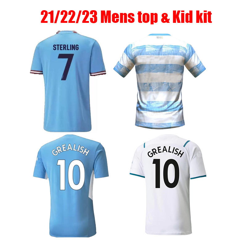 

21 22 23 Manchester GREALISH HAALAND SOCCER JERSEYS Home Away Third STERLING MANS CITIES MAHREZ DE BRUYNE FODEN 2021 2022 2023 football Men tops shirt kids kit uniform, 22/23 away with patches 2