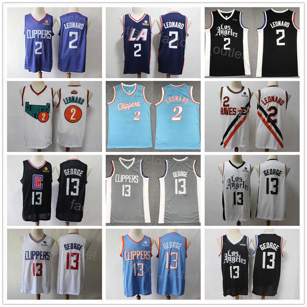 

Men Top Basketball Paul George Jersey 13 Kawhi Leonard 2 For Sport Fans Breathable Pure Cotton Team Color Grey White Bl''nba''jerseys, Blue