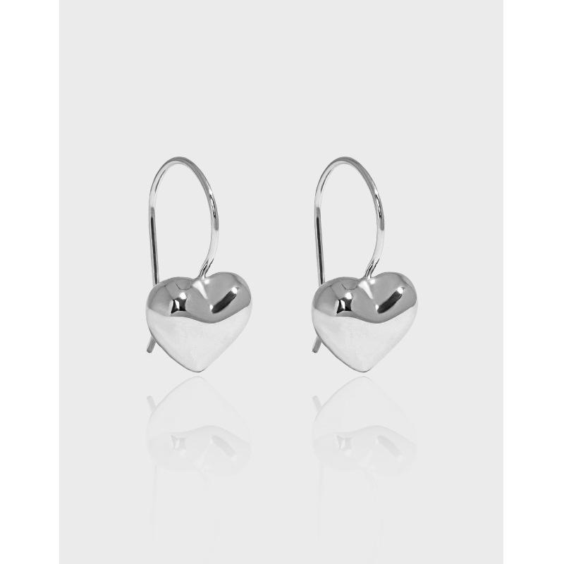 

Stud Geometric Heart-shaped 925 Sterling Silver Earrings For Women 2022 Trend Hypoallergenic Earings Korean Jewelry StatementStud