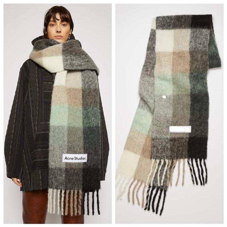 Scarves Ac Studios Men And Women General Style Scarf Designer Acne Blanket Women's Colorful Plaid Tzitzit Imitation244g