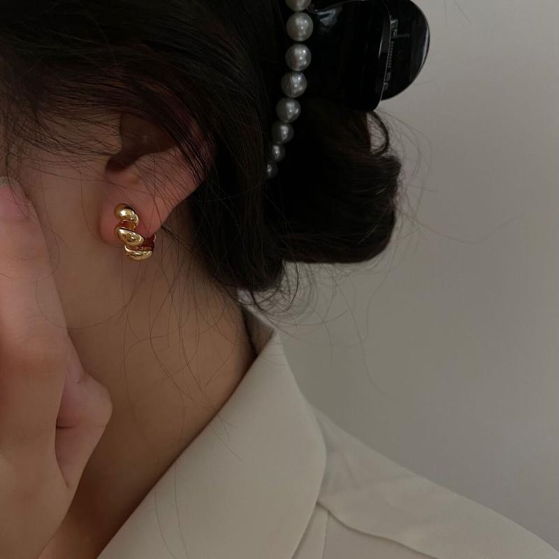 

Hoop & Huggie Twisted Earrings Small Gold Chunky Huggy Hoops For WomenHoop