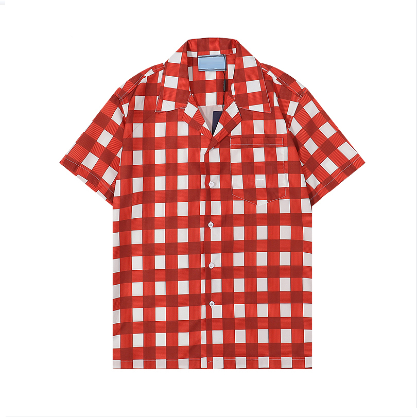 

22ss summer Designer Shirts Men's hawaii short-sleeved silk bowling shirt Casual Shirts vintage lines of this luxury Short Sleeve Dress Shirt, Customize