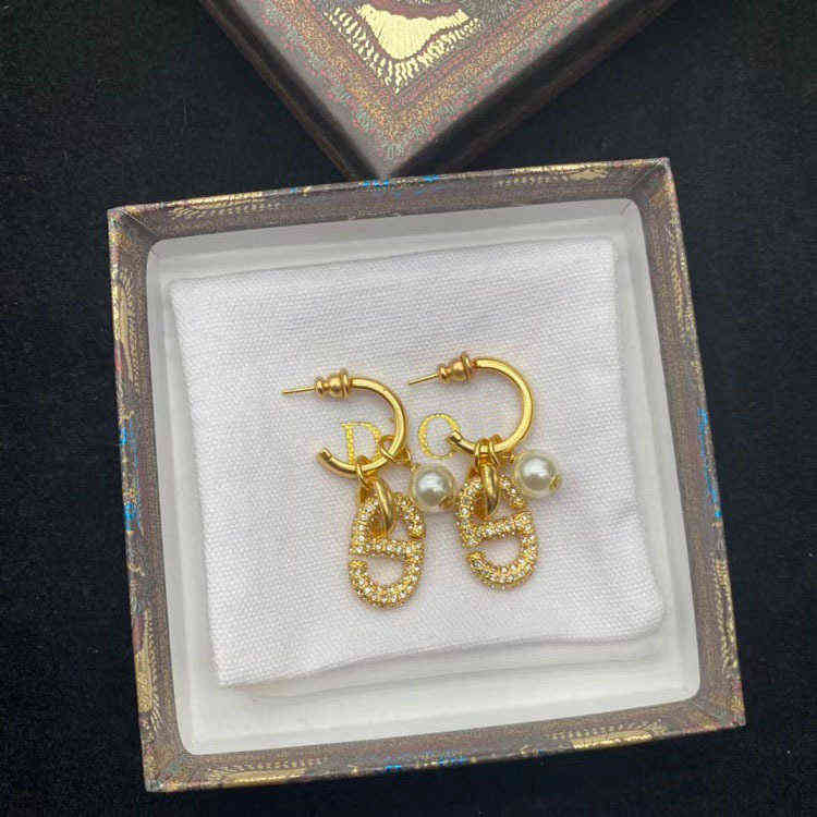Fine full diamond pearl Earrings simple fashion female Earrings noble and advanced temperament-image-782531396