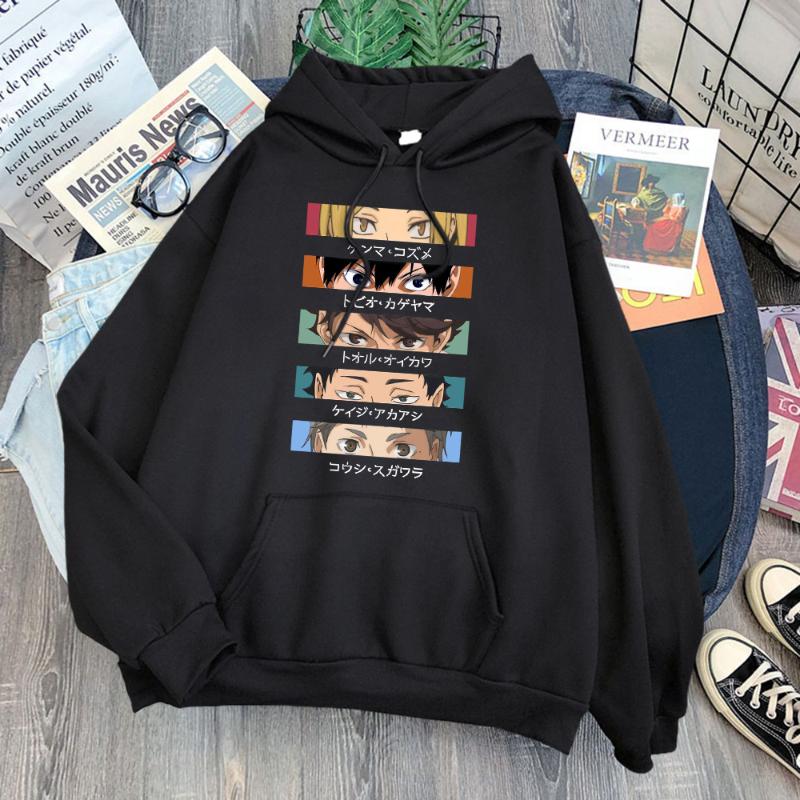 

Women' Hoodies & Sweatshirts Japanese Anime Haikyuu Character Hoody Womens 2022 Cartoon Comfort Hooded Hip Hop Fleece Hoodie Korean Style W, Black
