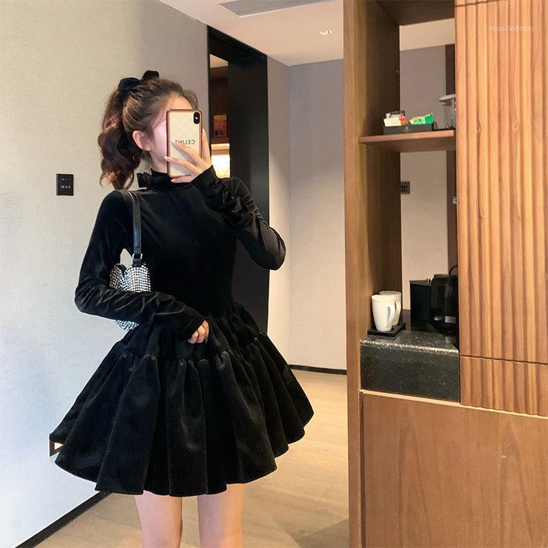

Casual Dresses Women Black Velvet Women' 2022 Within Vestido De Mujer Femme Robe