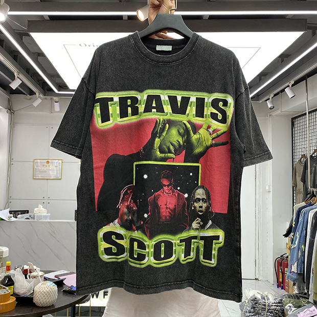 

T Shirt Tee Men Women Rockroll Print 11 High Quality Short Sleeve Oversized T-shirt Hip Hop Tops Real Pics, Black