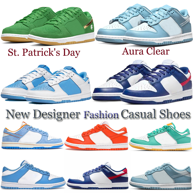 

Panda Low Dunkeds Casual Shoes Men Women Jackie Robinson UNC St. Patrick's Day Aura Clear Navy Blue White University Red Trainers Sneakers
