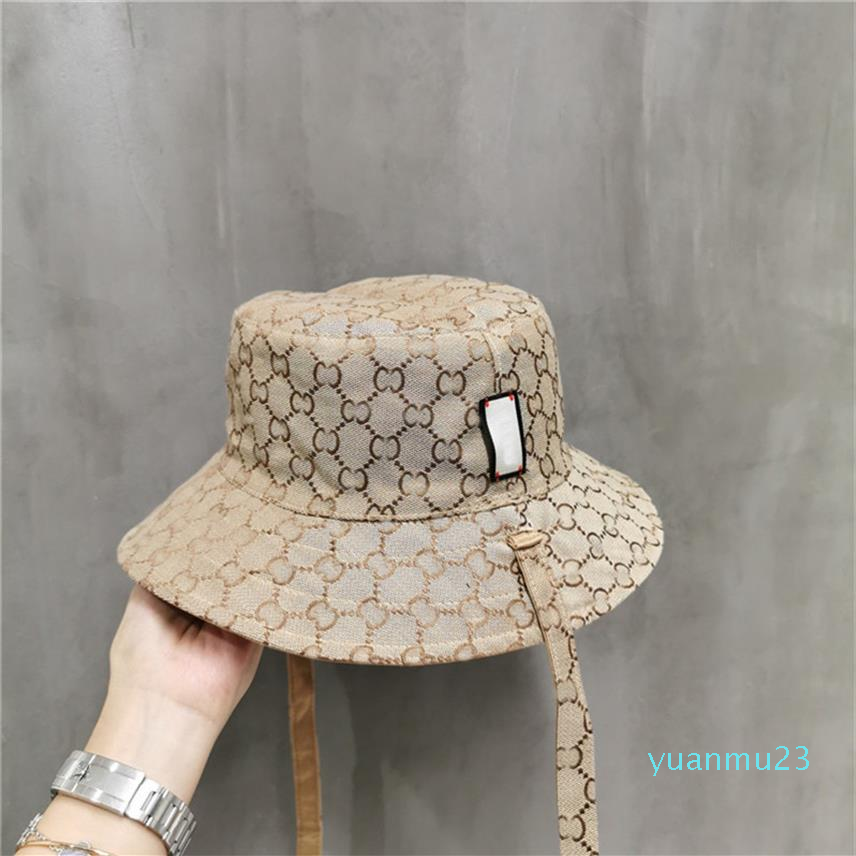 

2022-Full Letter Designer Bucket Hat Snapbacks Double Side Fisherman Hats Bandage Sun Caps Men Women Outdoor Cap, Black