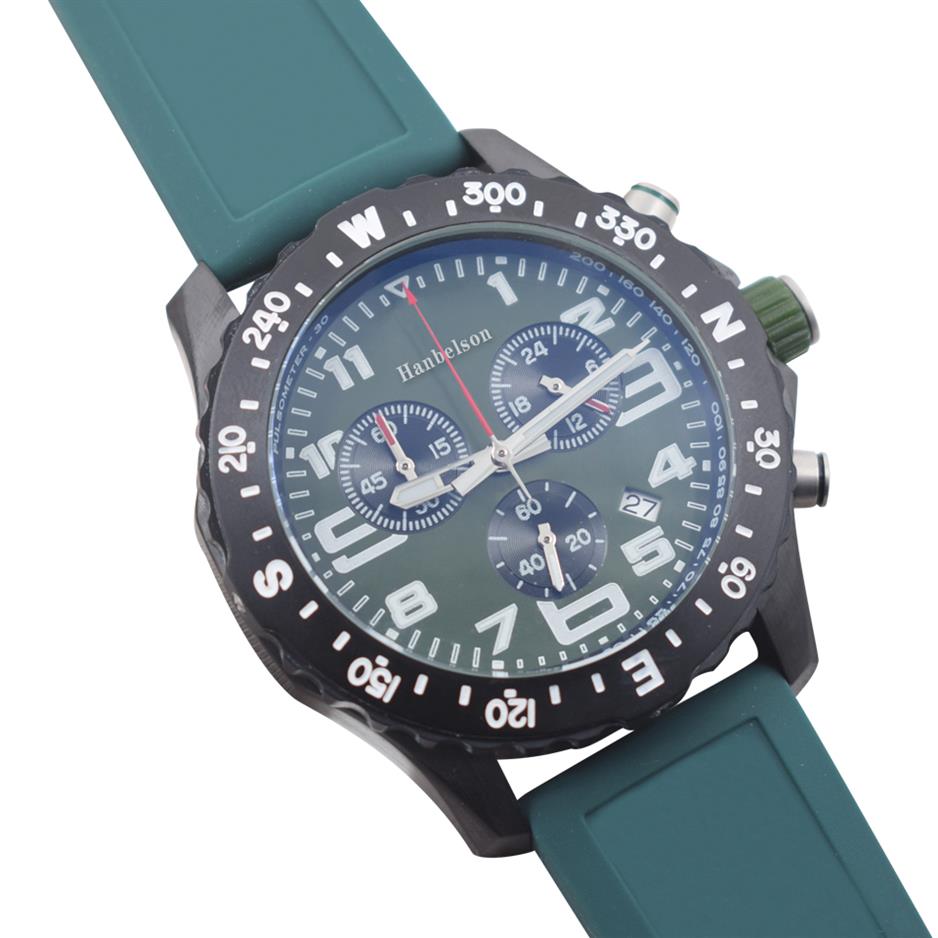 1884 Red Special Edition Mens Watches Fashion VK Quartz Movement Watches Chronograph Green Rubber Strap Sport Man Wristwatches Han234Y