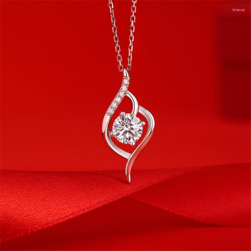 

Other Sterling Silver Godless Moissanite Pendant Necklace Brilliant Cut D 1 First Sight Love Chain Necklaces GiftOther