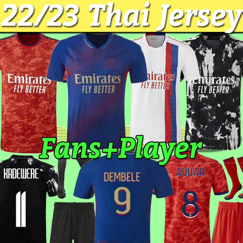 22 23 Maillot Lyon 4e 2022 2023 Jersey de football olympique Lyonnais Ol Digital Football Shirts Traore Memphis Men Equipment Bruno G Football Sh