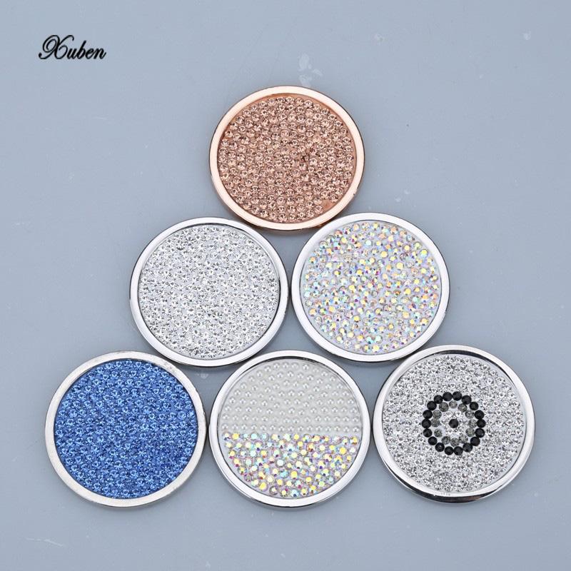 

Pendant Necklaces Multicolor My 33mm Coin Crystal Disc Fit Interchangeable Necklace 35mm Holder Rose Gold For Women Gift