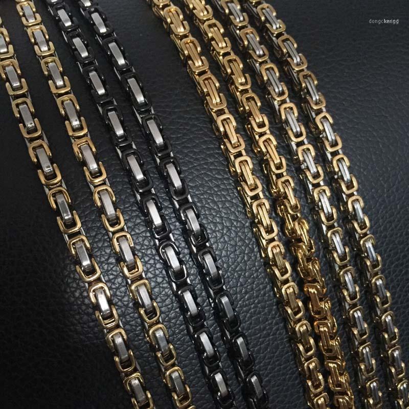 

Fashion Men's Byzantine Necklaces Personality Rock Punk Style Gold Color 316L Stainless Steel Link Chain Gift DIY Jewelry Making Chains