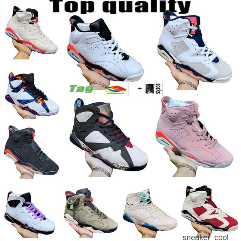 

men basketball shoes 7s Academy 6s White oreo Taupe Haze Black Cat red Flint Hyper Royal women Run sport sneaker trainer, Shoe box
