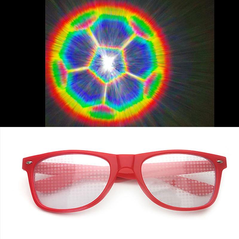 

Sunglasses Fashion Football Shaped Effects Glasses Watch The Lights Change To Shape At Night Diffraction Women