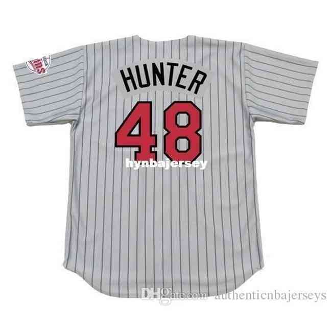 

Throwback Cheap Torii Hunter Minnesota Stitched 2001 Majestic Vintage Away Baseball Jersey Retro Mens Jerseys, Grey
