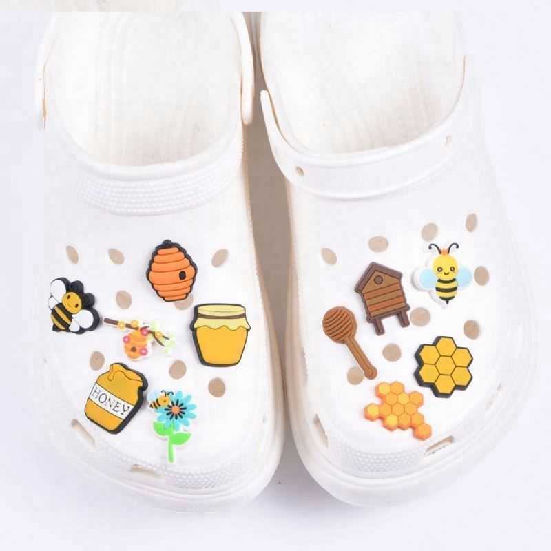 

Christmas 2021 summer bee flower Soft PVC Shoe clog shoe charms