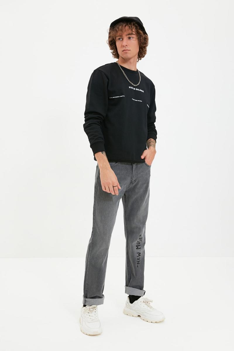 

Men's Jeans Trendyol Men 'S Regular Fit Printed TMNAW22JE0512, Gray