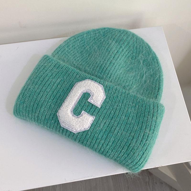 

Berets Winter Women Fashion Real Fur Knitted Beanies Solid Warm With C Skullies Female Three Fold Thick HatsBerets BeretsBerets, White