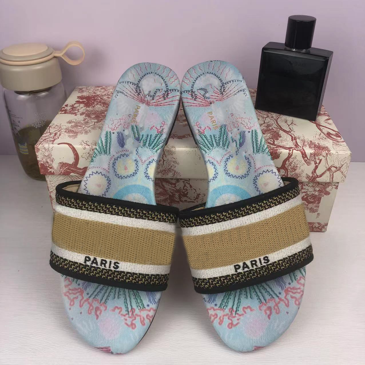 

spring ladies slippers animal print Mens Slippers Designer Womens Fashion Studs Girls With shoe, Black