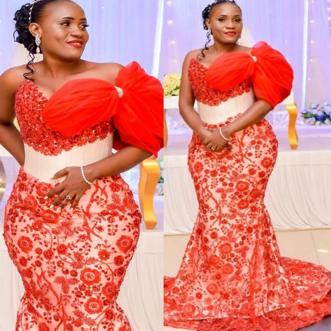 

2022 Plus Size Arabic Aso Ebi Red Lace Mermaid Prom Dresses Sweetheart Sexy Evening Formal Party Second Reception Birthday Engagement Gowns Dress ZJ406, Daffodil