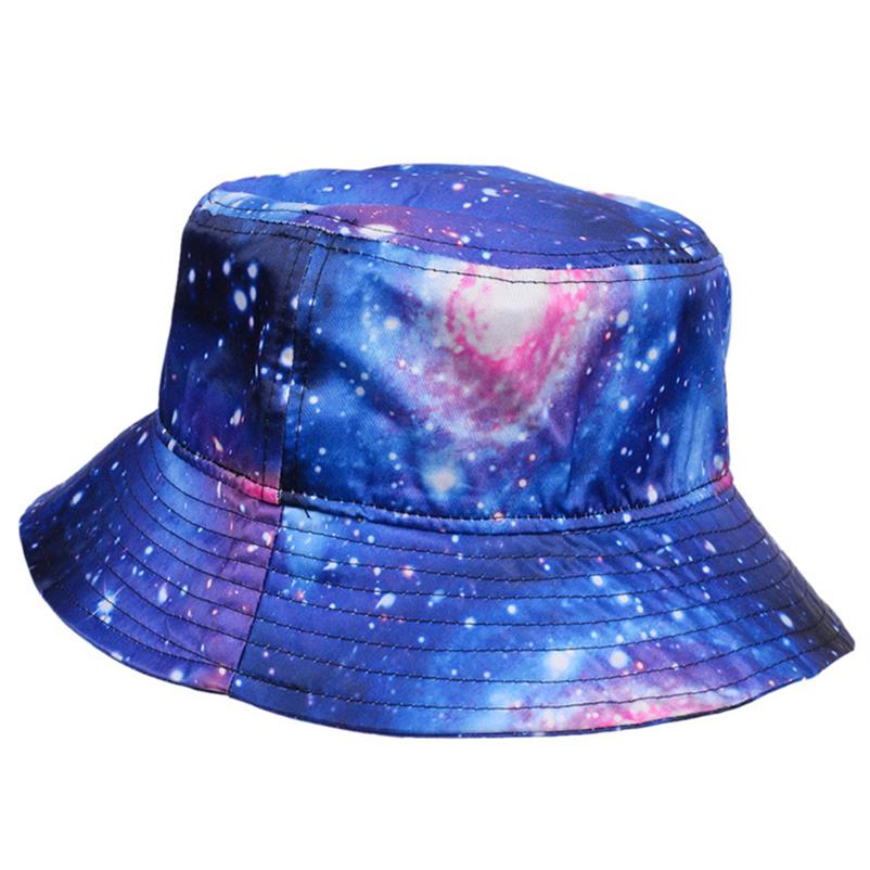 

2019 New space stars unisex Bucket Hat Unisex Hiphop Caps Men Autumn Cotton Galaxy Bucket Caps233V, Red