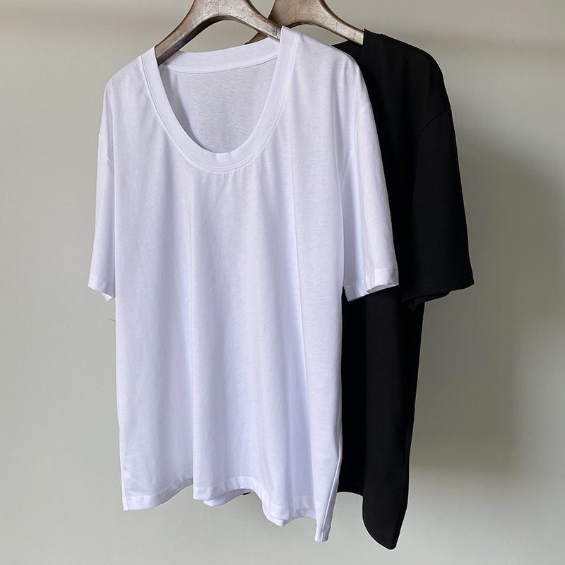 

Women's T-Shirt Women's White Or Black Tshirt Short Sleeve Cotton Simple Casual 2022 SummerWomen's