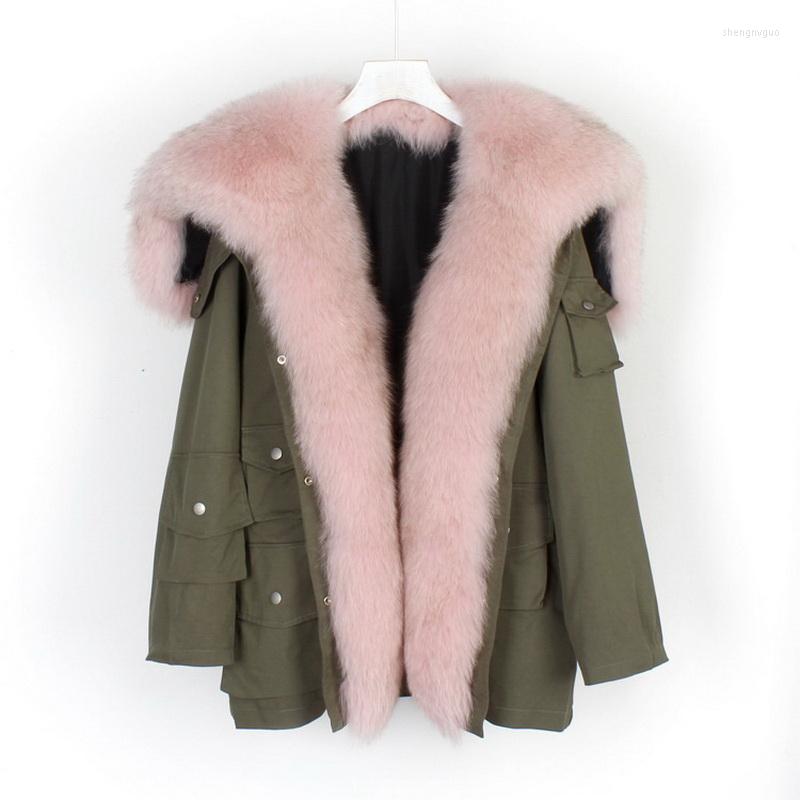 

Women's Fur & Faux 2022 Real Coat Placket Rex Parker Tooling Style Loose And Wide Version Outerwear