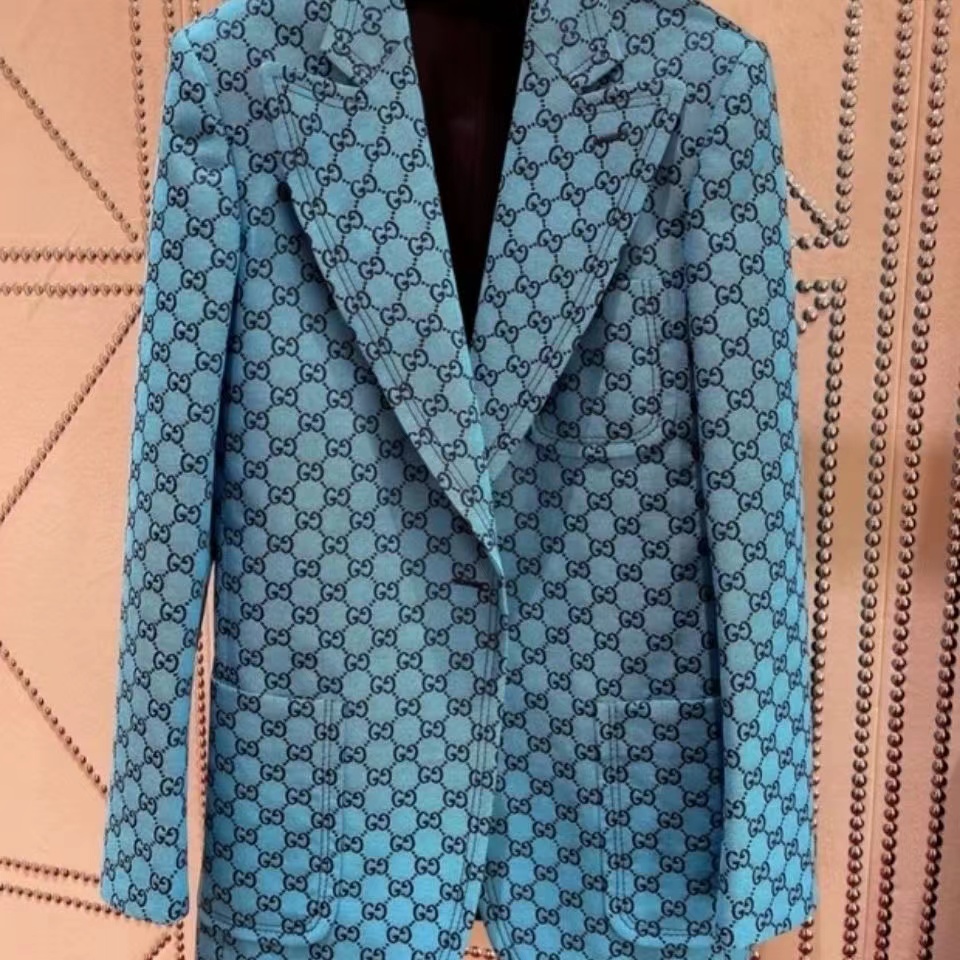 

Medigo-112 fashion women suit designer clothes blazer with full letters 2022 spring new released tops, Blue