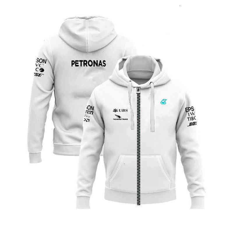 

NEW 2021 Season FI Team Petronas Hoodie Men's Zipper Sweater Ractory Racing Clothing Keep warm Jacket, Black