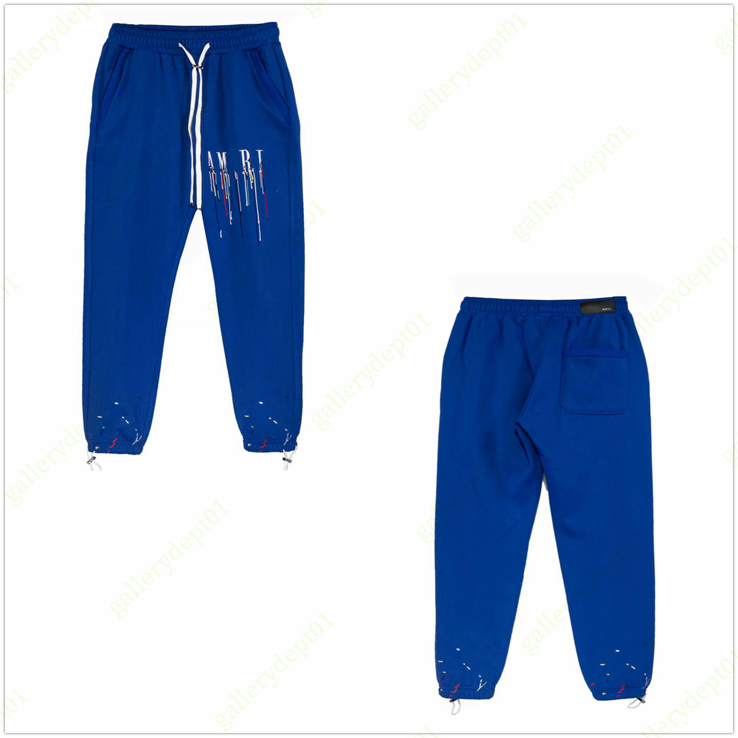 

Green designer sweat pants star cargo pants filled high street letter jogger letter print cargos tech fleece hip hop oversized Colorful ink Sports quick dry tassel A1, 1pcs button