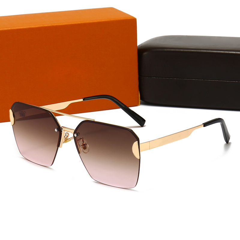 

Designer Metal Goggle Sunglasses Fashion Womens pilot millionaire Mens sun glasses UV400 Lens Business Style Eyewear with box
