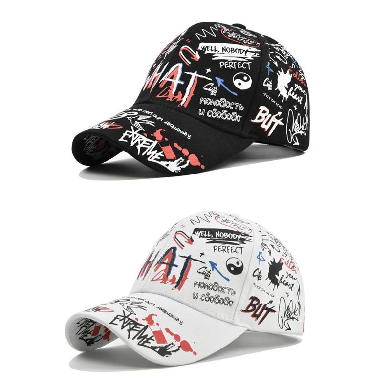 

Berets Sun Protection Women Retractable With GRAFFITI Embroidered White Black Baseball