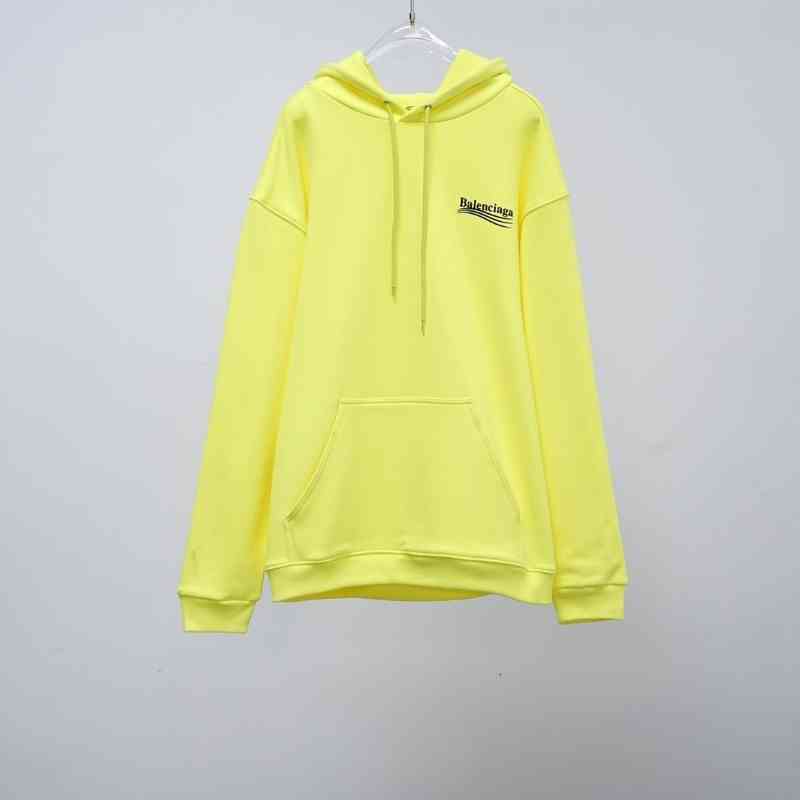 

Hoodies Bbalencaigas'ss designer men's sweater 22 autumn winter Cotton Hooded Pullover Sweater fluorescent yellow trend versatile for men, Viz yellow