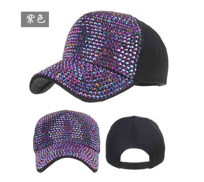 

Rhinestone Cap Baseball Streetwear Summer Cotton Hat Travel Outdoor Visors s Fashion Casual Simple S#b618, Silver