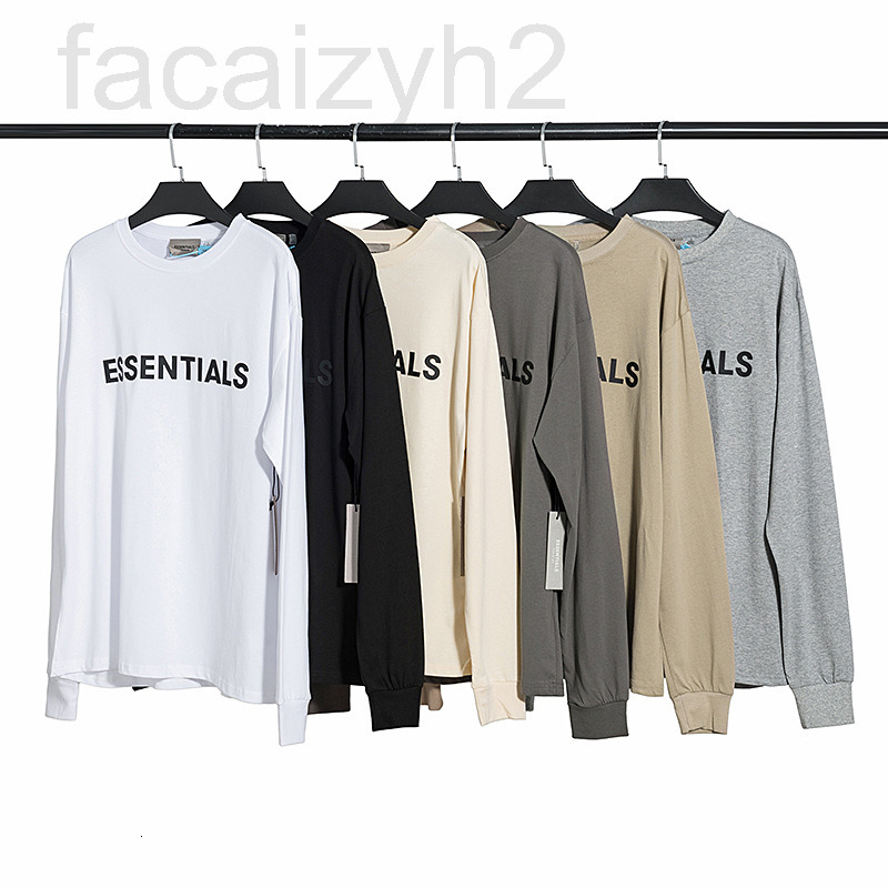 

Men' T-Shirts designer High street feel of God multi thread essentials three-dimensional glue pressing chest letter long sleeve round neck T-shirt 7O6Z, 1# packing bag