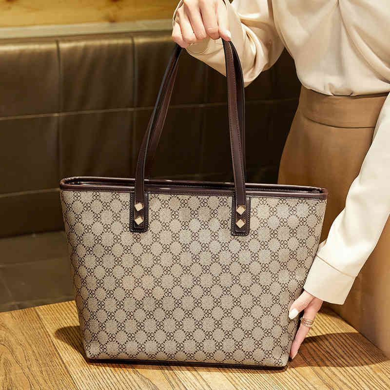 

Purses sale leisure large capacity Tote Bag bucket bag sling one shoulder hand women's, Brown