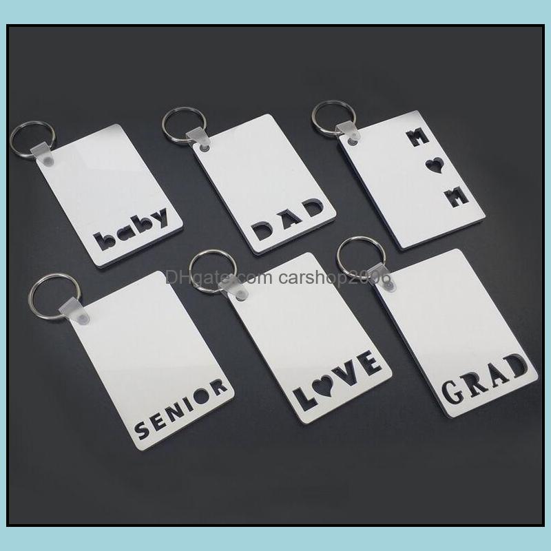 

Keychains Fashion Accessories Sublimation Keychain Party Favor Love Grad Dad Mom Senior Key Chain Creative Diy Gift Blank Mdf Keyrings Drop