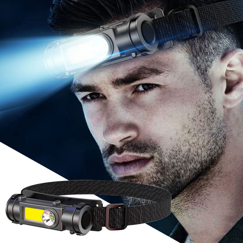 

Portable Flashlight XPE Powerful LED Headlamp USB Rechargeable Camping Fishing Flashlight Waterproof 18650 Battery Magnet Head Lamp Torch