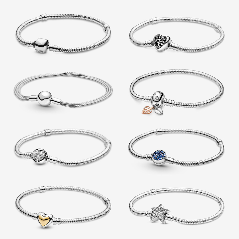 

Sterling Silver Charm Bracelet Original Fit Pandora Bracelet Designer Jewelry