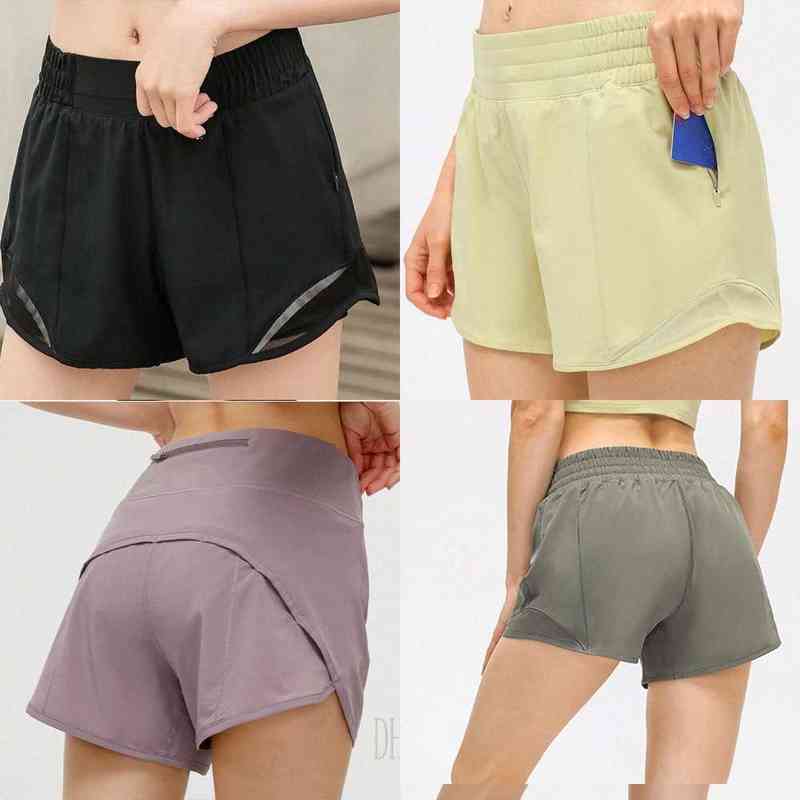 

Womens Lu-33 Yoga Shorts Pants Pocket Quick Gym Sport Outfit High-quality Style Summer Dresses Elastic Waist X4al#