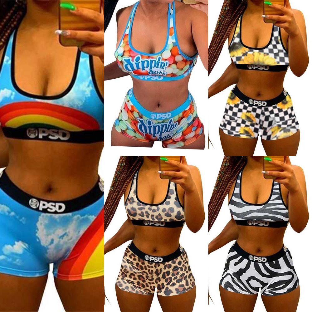 

Designer Womens Tracksuits Bikini Swimsuits 2 Piece Pants Set PSD Vest Shorts Summer Fashion Sweatshirt Slim Breathable Fitness Outfits, #4