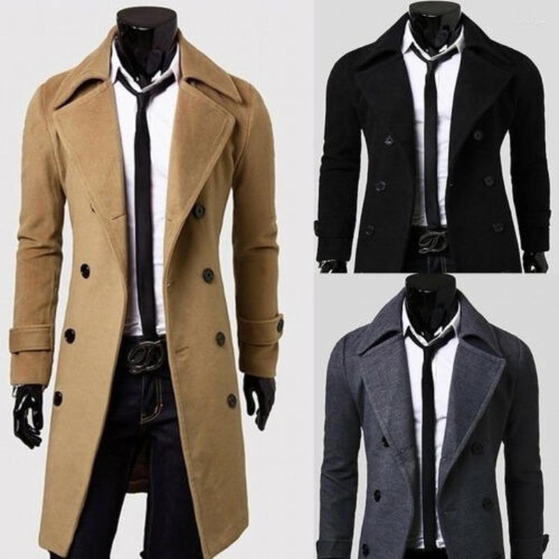 

Men's Wool & Blends Mens Clothing Winter Warm Trench Coat Double Breasted Long Jacket Top Dress Shirt Overcoat Fashion Nell22, Camel