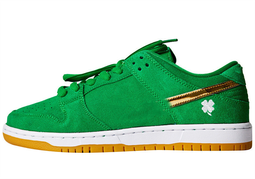 

Shoes SB Low St Patrick s Day Flat Mens Green Golden Sports Sneakers Size US5.5-12 Ship With
