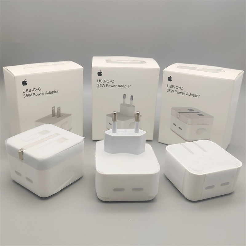 

for iPhone travel power adapter PD 35W fast charger has 2 type-c ports US EU plug with packaging
