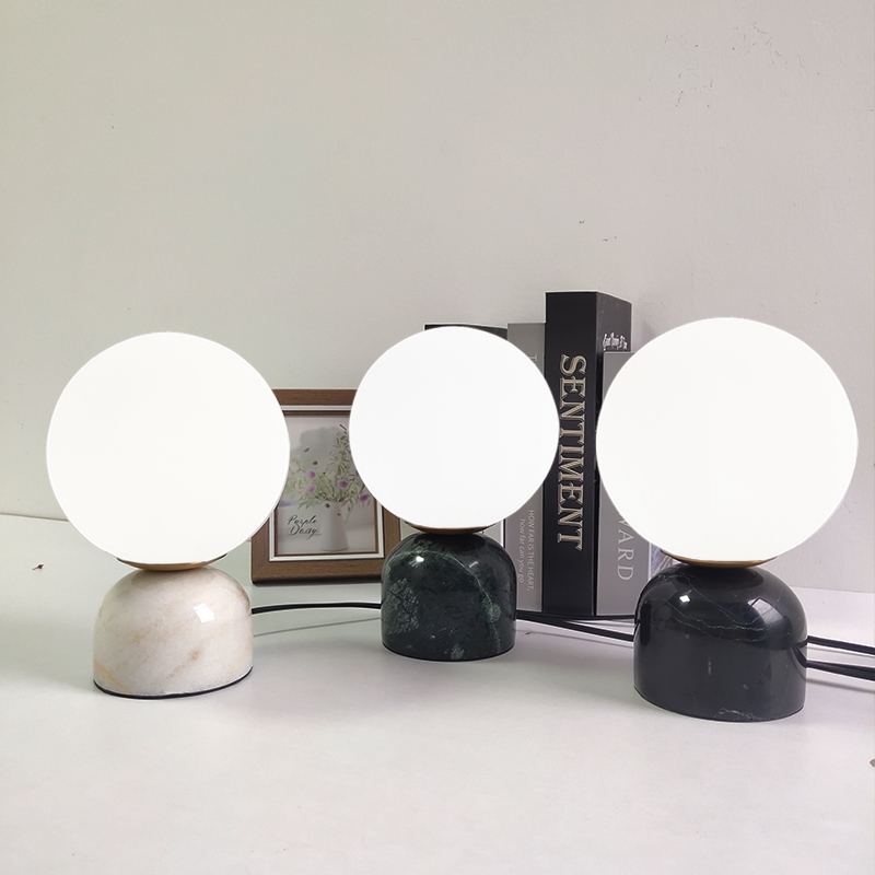 

Nordic bedroom Glass ball table lamp luxury marble bedside decor Small light modern living room study reading desk lighting