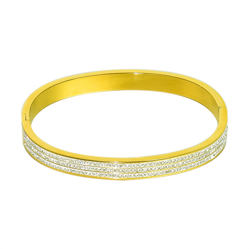 

Bangle For Women High Quality Luxury Brand Men Jewelry CZ Tube Fashion Charm Gold Color Punk Natural Stones Elegant Vintage Wedding Holiday Gifts Casual Stainless